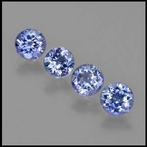 4 PIECE TANZANITE LOT 100% NATURAL ROUND DIAMOND CUT - R1 NO RESERVE AUCTION!