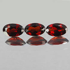 STUNNING! 3 PIECE LOT OVAL CUT 100% NATURAL RED GARNETS