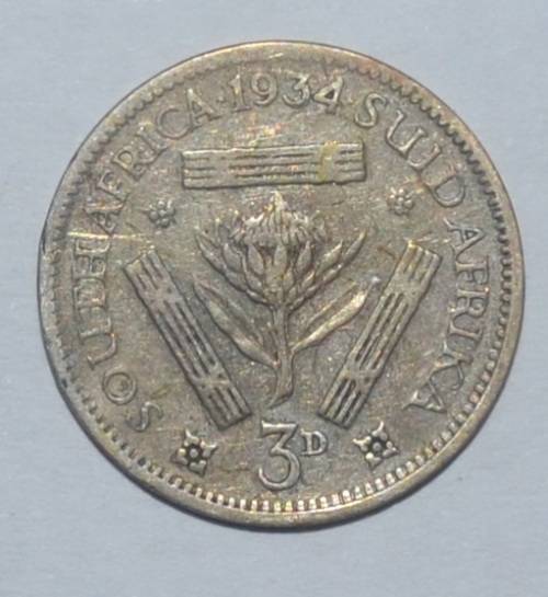 1934 Threepence Coin