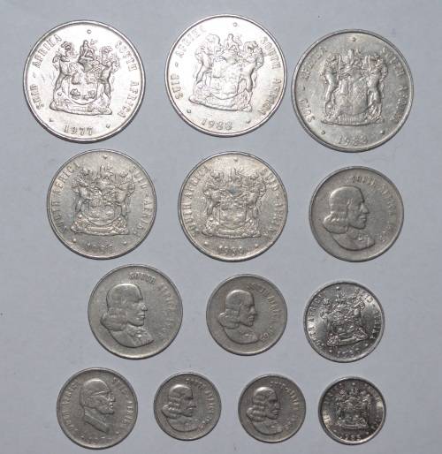SOUTH AFRICAN COINS LOT - YOUR BID IS FOR ALL 13 COINS