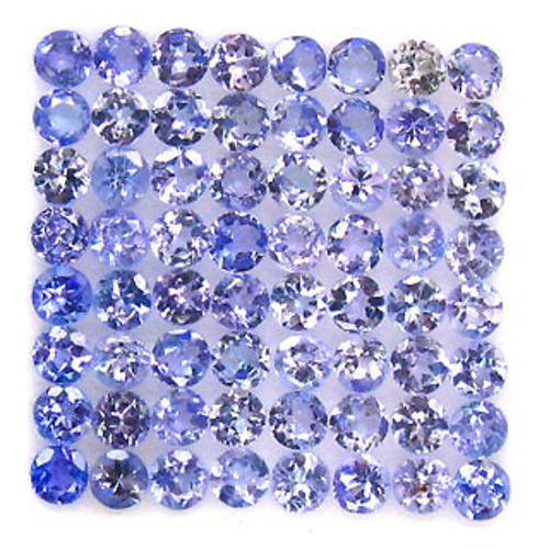 4.32ct ROUND CUT NATURAL BLUE PURPLE TANZANITE LOT - 71PCS