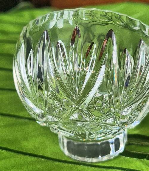 Crystal CUT glass on a Pedestal Dish