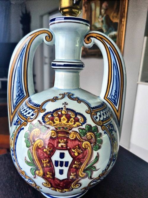 Amazing!!!  Signed  Hand Painted Table Lamp from Portugal