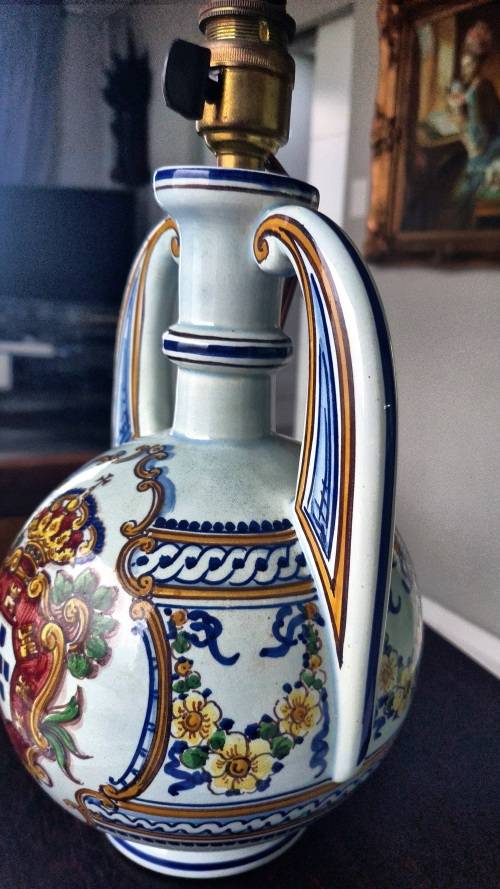 Amazing!!!  Signed  Hand Painted Table Lamp from Portugal