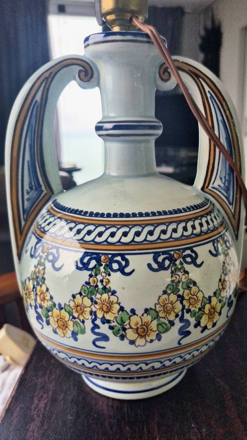 Amazing!!!  Signed  Hand Painted Table Lamp from Portugal