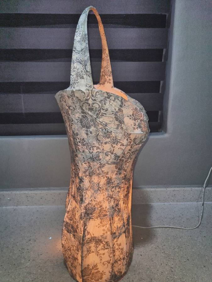 Female Torso Lamp - Paper Mache
