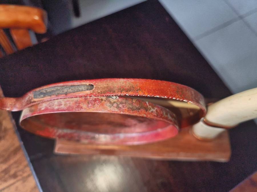 Vintage Brass Dinner Gong on Wood  Base -