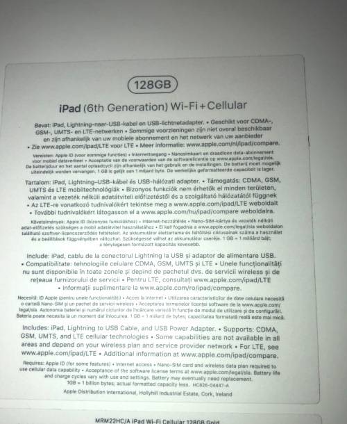 iPad (Gold) 6th generation 128GB