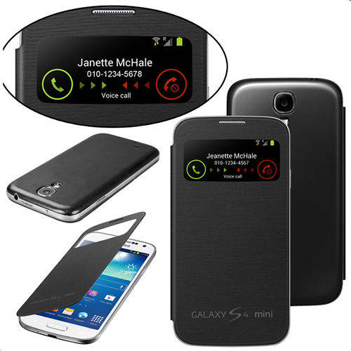 Flip case for Samsung Galaxy S4 mini with screen, - Navy