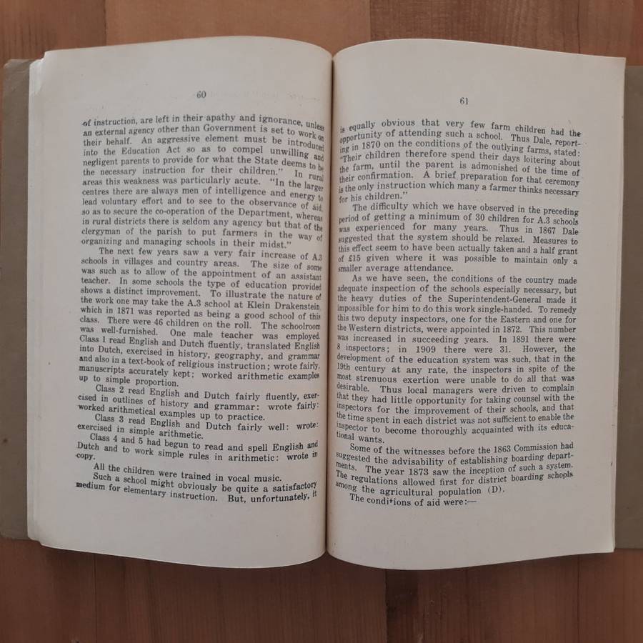 A Sketch of the Development of Rural Education (European) in the Cape Colony (1652 - 1910)