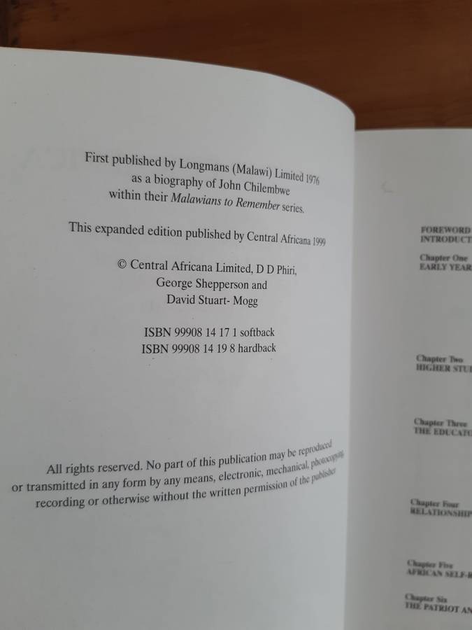 Let Us Die For Africa. An African Perspective on the life and death of John Chilembwe