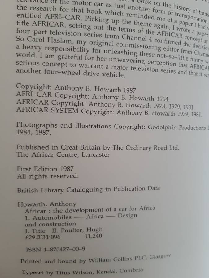 *HALF PRICE SALE!* Africar: Development of a Car for Africa