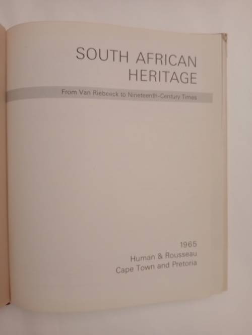 South African Heritage: From Van Riebeeck to Nineteenth-Century Times