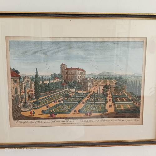 A View of the Seat of Belvedere in Vaticano near Rome. Vue de la Maison de Belvedere dans la Vatican