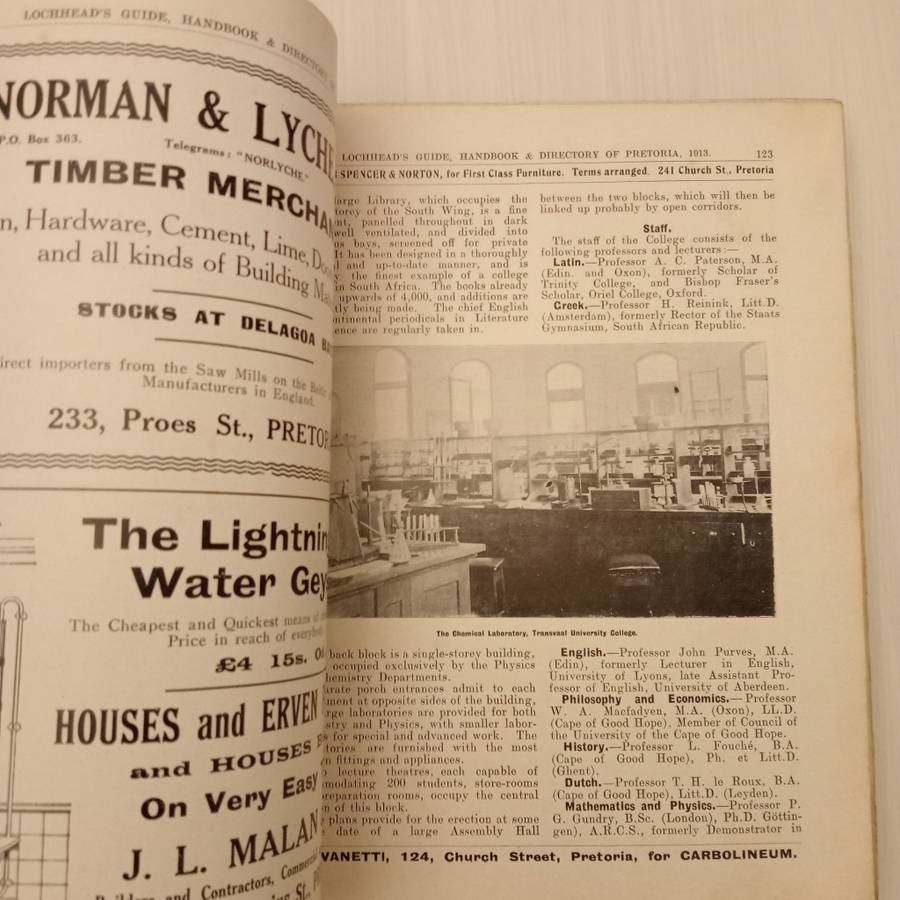 Lochhead`s Guide, Hand-Book and Directory of Pretoria 1913