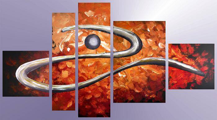 Original by Mario Pelser - Abstract 5 Panel Group Painting - size 1370 x 745