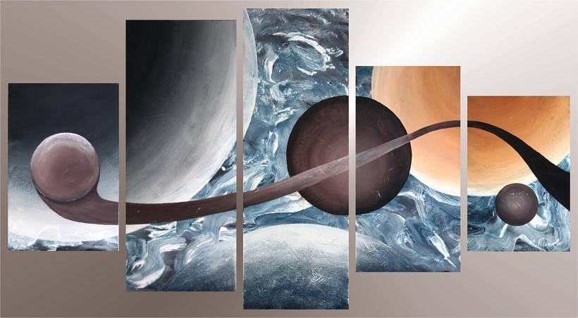 Original by Mario Pelser - Abstract 5 Panel Group Painting - size 1185 x 640