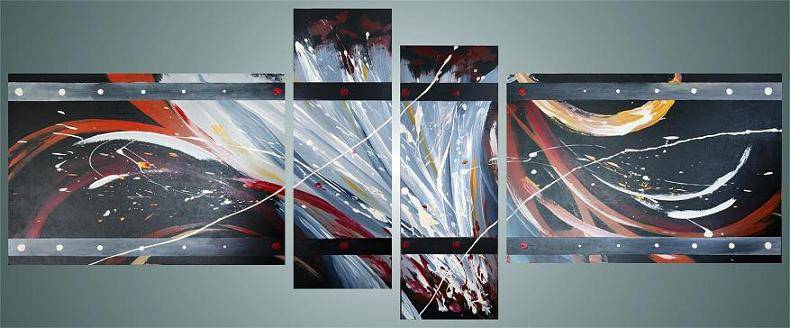 Original by Mario Pelser - Abstract  - 4 Panel Group Painting - size 1600 x 690
