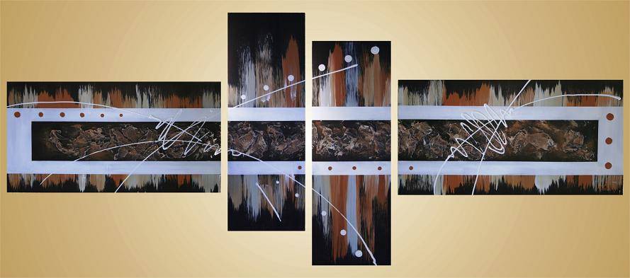 Original by Mario Pelser - Abstract  - 4 Panel Group Painting - size 1680 x 700