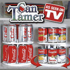 CAN-TAMER TWO-TIER FOOD & BEVERAGE CAN CAROUSEL. A MUST FOR ALL KITCHENS!!