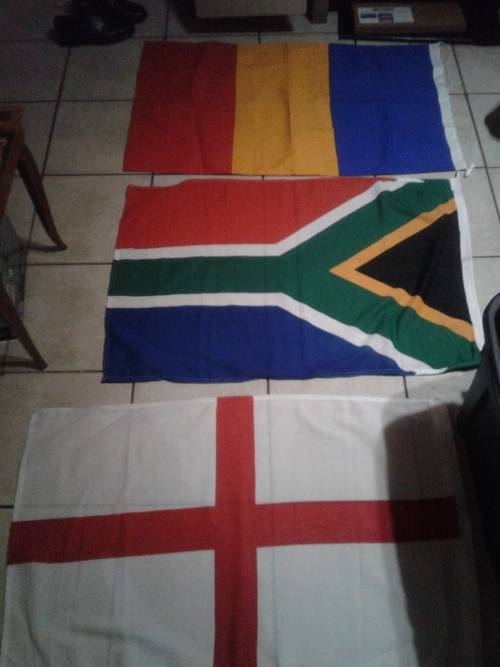 3  COUNTRY COTTON FLAGS (ONE BID)
