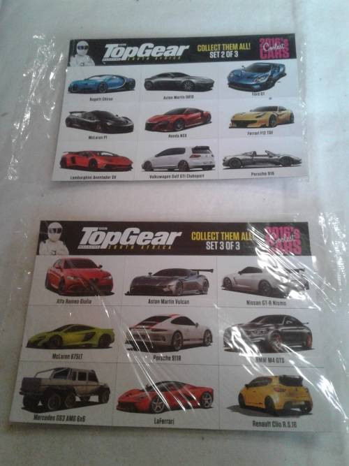 TWO SETS OF TOP GEAR 2016 COOLEST CARS  (SET 2 OF 3 AND SET 3 OF 3),ONE BID-MAGNETIC