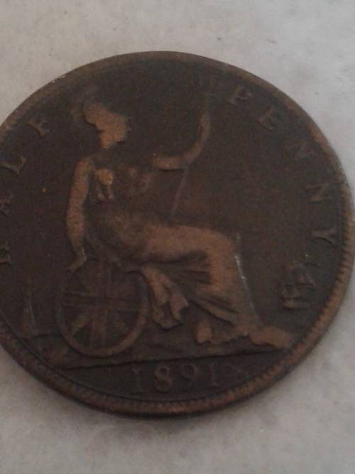 HALF PENNY VICTORIA D C COIN (1891)