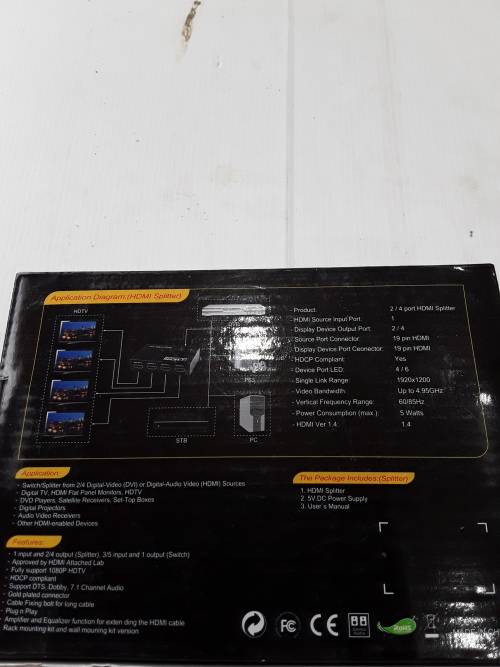 1080P 3D HDMI SPLITTER(VER1.4)
