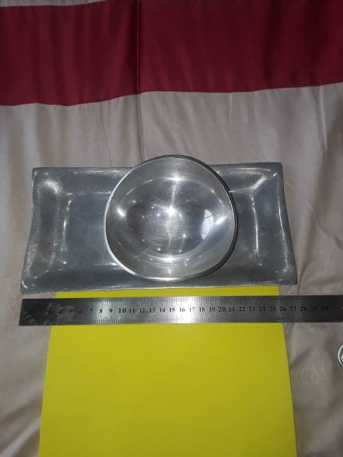 SET OF 3 CAROL BOYES STYLE PEWTER KITCHENWARE