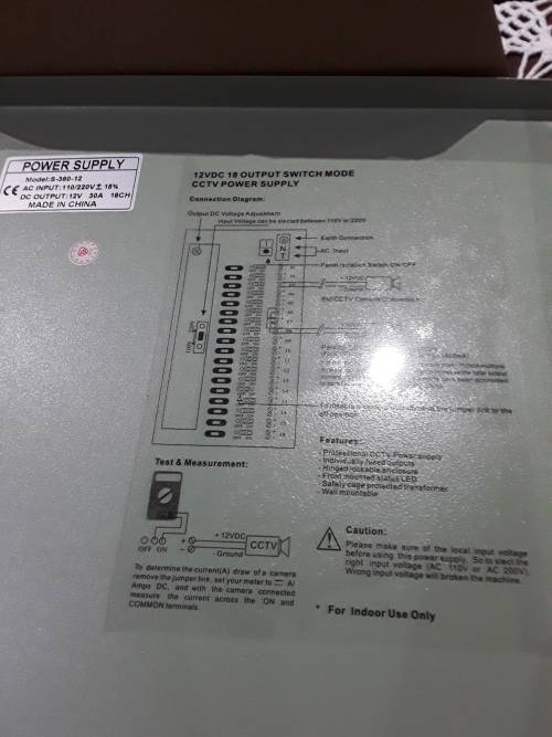 12VDC,18 OUTPUT SWITCH MODE CCTV POWER SUPPLY