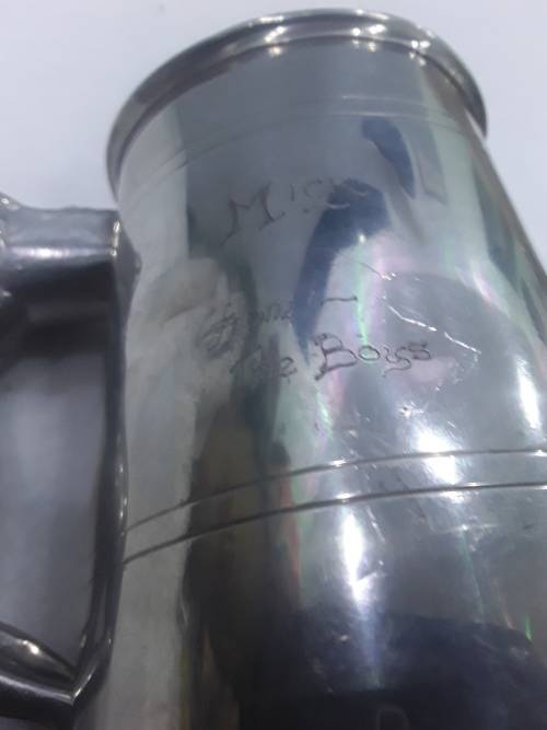 CAROL BOYES STYLE PEWTER MUG(MADE IN ENGLAND)