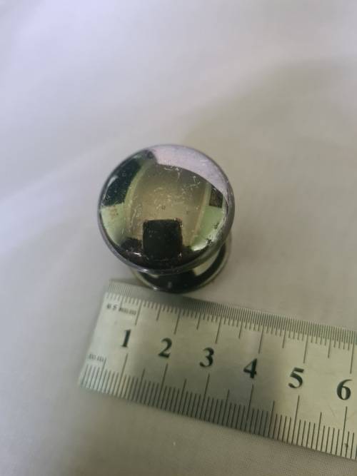 SET OF 6 HEAVY METAL MIRROR FINISHED FURNITURE KNOBS