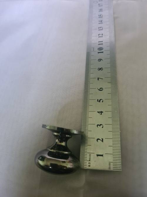 SET OF 6 HEAVY METAL MIRROR FINISHED FURNITURE KNOBS