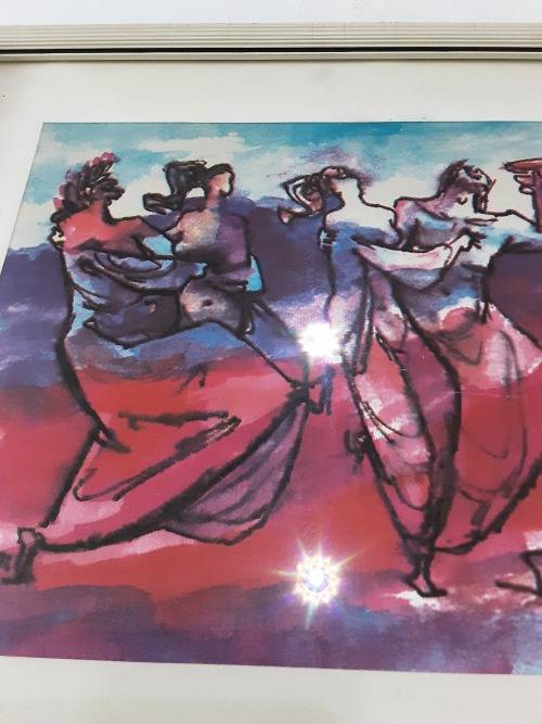 SIGNED PAINTING ART IN FRAMED GLASS(35 x 25cm)