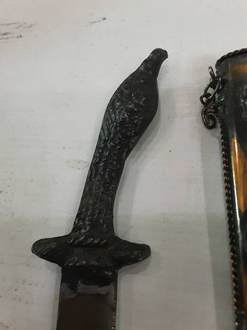Antique 1821 Greece Dagger in Brass Sheath