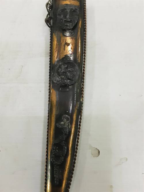 Antique 1821 Greece Dagger in Brass Sheath