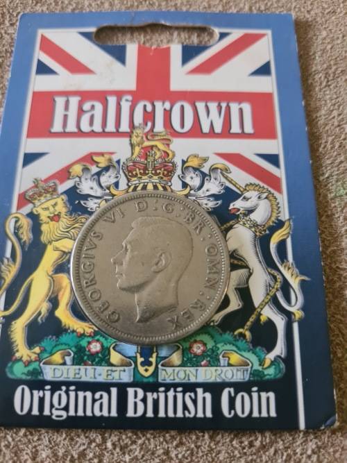 ORIGINAL BRITISH COIN(HALF CROWN)GEORGE V1-1947