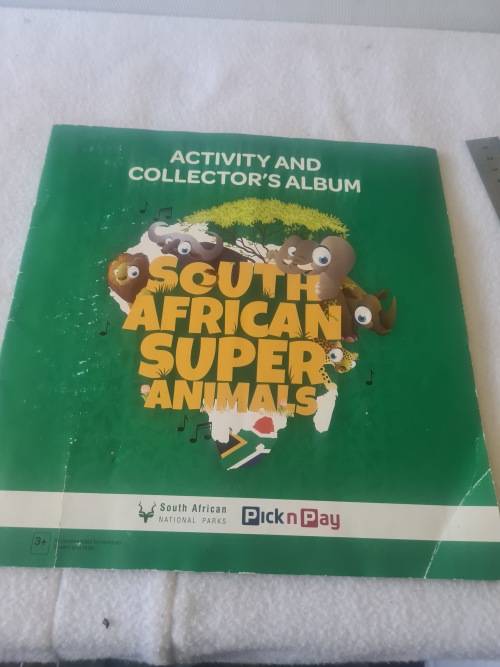 COLLECTORS ALBUM(SA SUPER ANIMALS)WITH COLLECTABLE CARDS-COMPLETED NO.1 TO 108