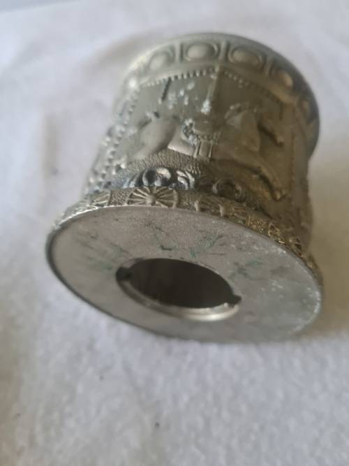 VINTAGE CAROUSEL PEWTER MONEY BOX