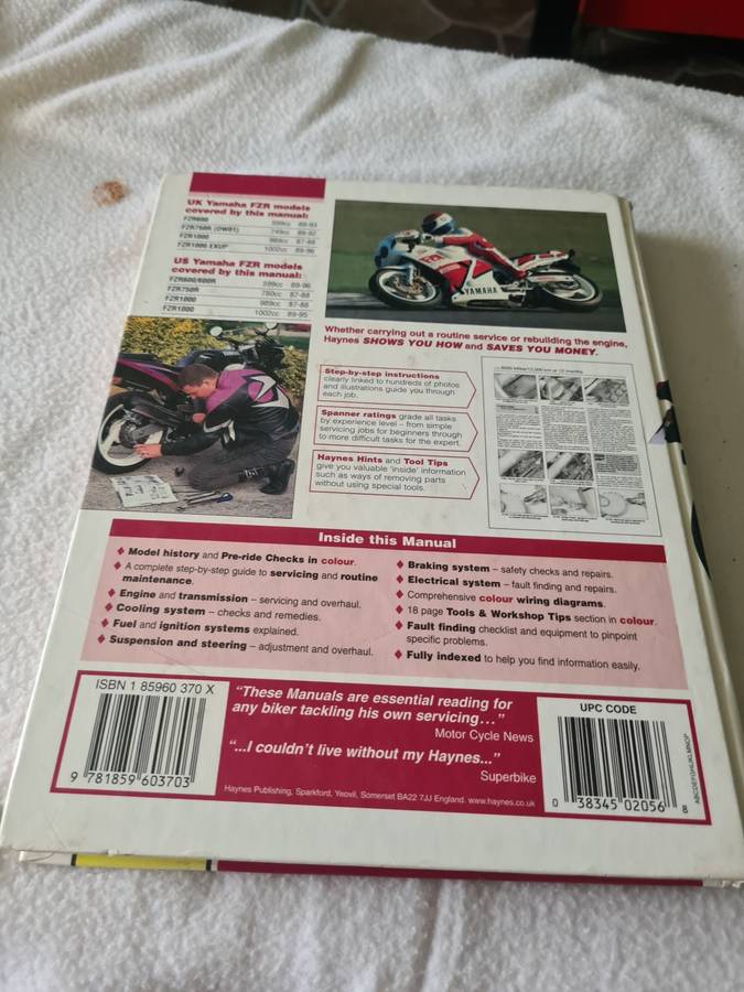 HAYNES YAMAHA SERVICE AND REPAIR MANUAL(HARDCOVER BOOK)