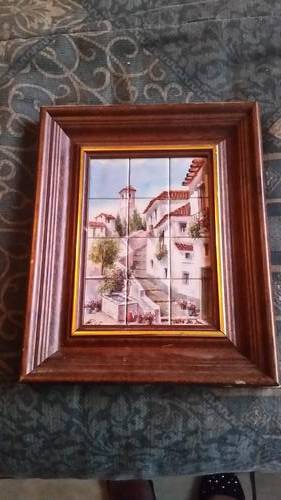 LOVELY SPANISH BUILDING TILED FRAME-SEE DESCRIPTION