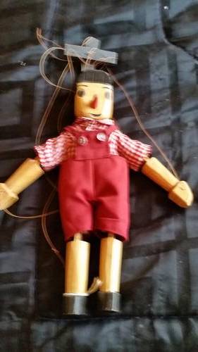 WOODEN PINNOCHIO STRING PUPPET-SEE DESCRIPTION
