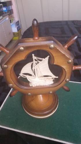 WOODEN SHIP STEER DISPLAY ITEM-SEE DESCRIPTION
