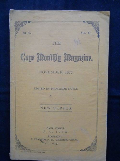 The Cape Monthly Magazine - November 1875