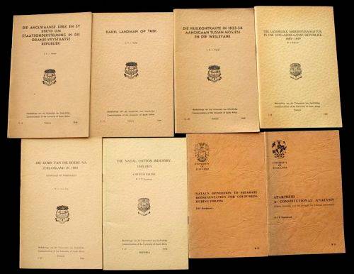 8 booklets, communications of the University of South Africa.