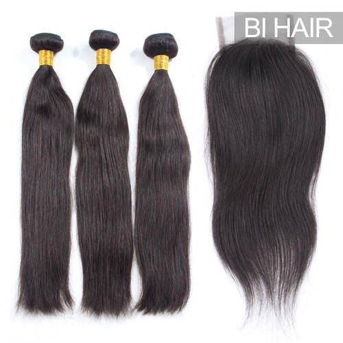 Peruvian Hair Straight hair extension  20 &18 &16 inch and closure 12 inch ,total 4pcs