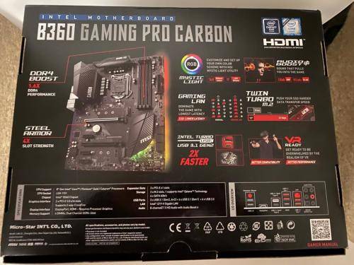 MSI B360 Gaming Pro Carbon Motherboard (Great Condition!)