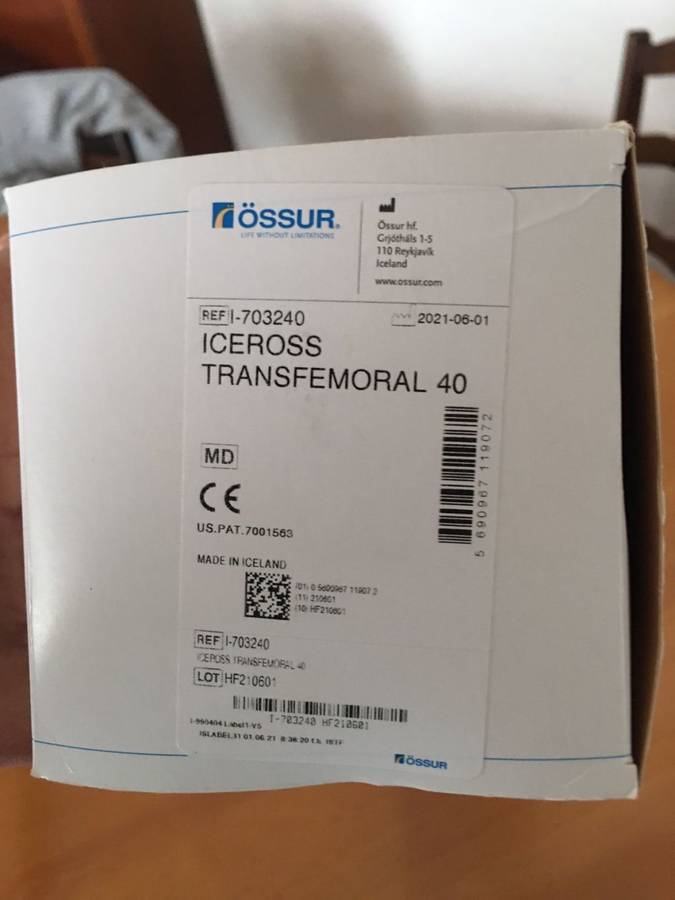 Left leg prosthesis with transfemoral sock