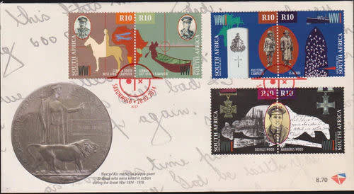 RSA 2014 FDC 8.70 CENTENARY OF WORLD WAR 1