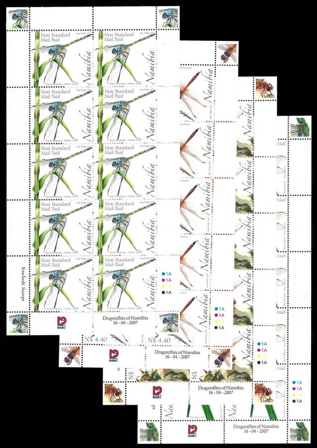 2007 Dragonflies, set 4 Values in FULL SHEETS, Scarce, SACC 566/569